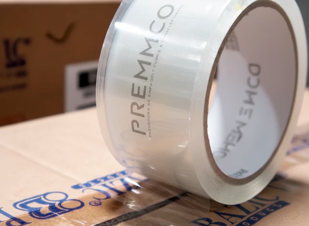 Hombre supervisando embalaje de productos con cintas personalizadas